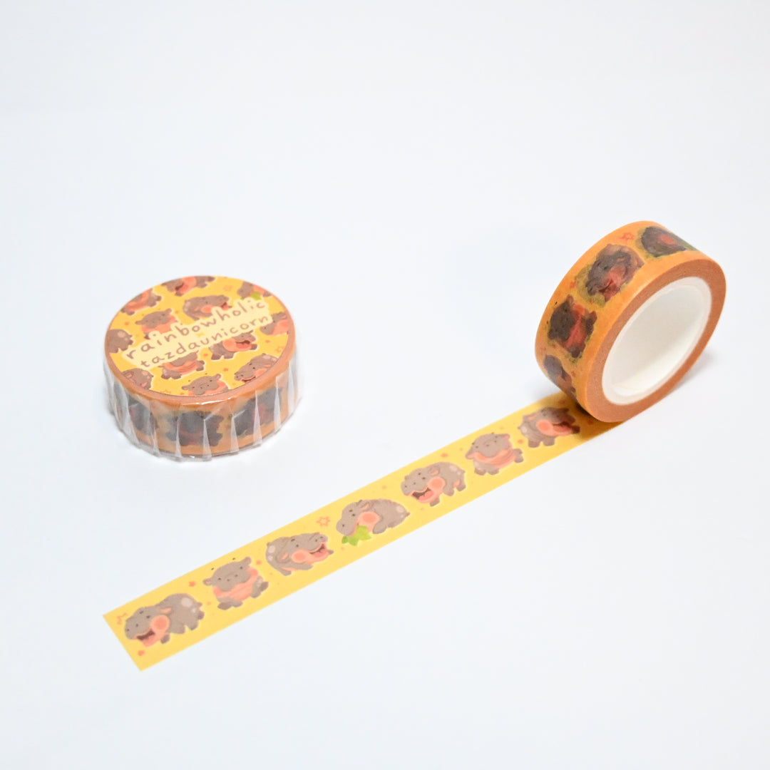 (MT118) Original Rainbowholic x Tazdaunicorn Kawaii Baby Hippo Washi Tape