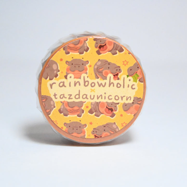(MT118) Original Rainbowholic x Tazdaunicorn Kawaii Baby Hippo Washi Tape