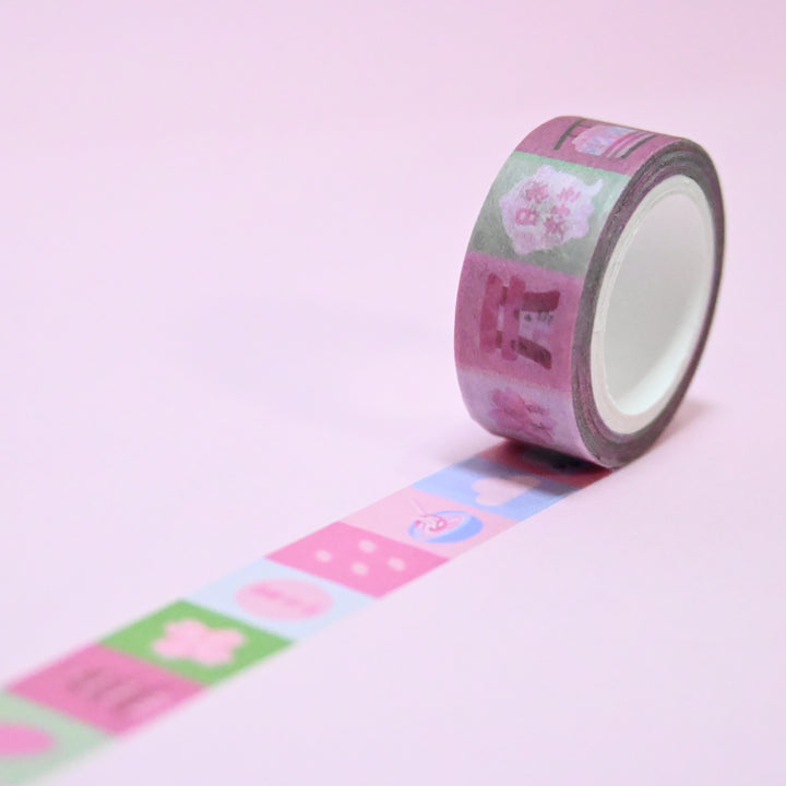 (MT092) Ruban Washi original Rainbowholic x Tazdaunicorn Sakura et Mt. Fuji