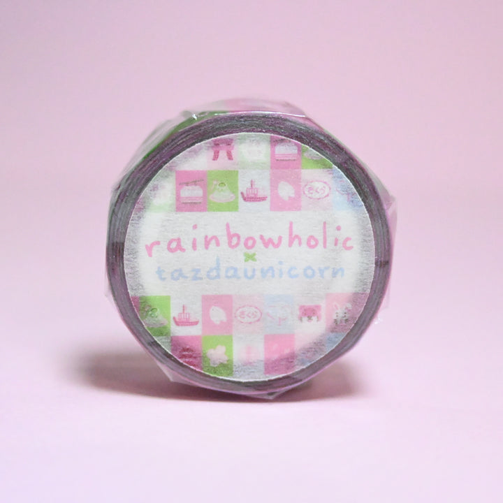 (MT092) Ruban Washi original Rainbowholic x Tazdaunicorn Sakura et Mt. Fuji