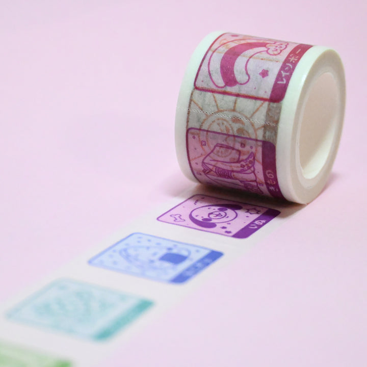 (MT141) Rainbowholic x Tazdaunicorn RB Stamp Rally S2 Easy Cut Washi Tape