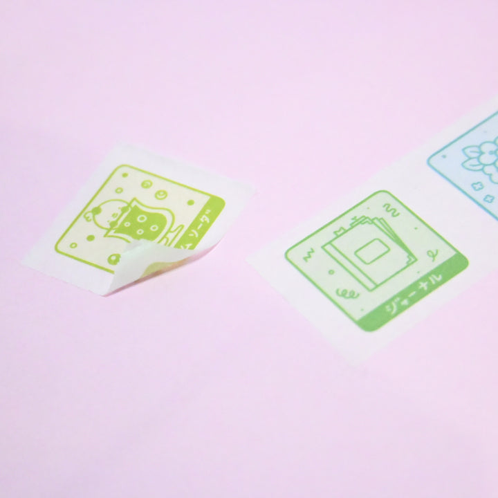 (MT141) Rainbowholic x Tazdaunicorn RB Stamp Rally S2 Easy Cut Washi Tape