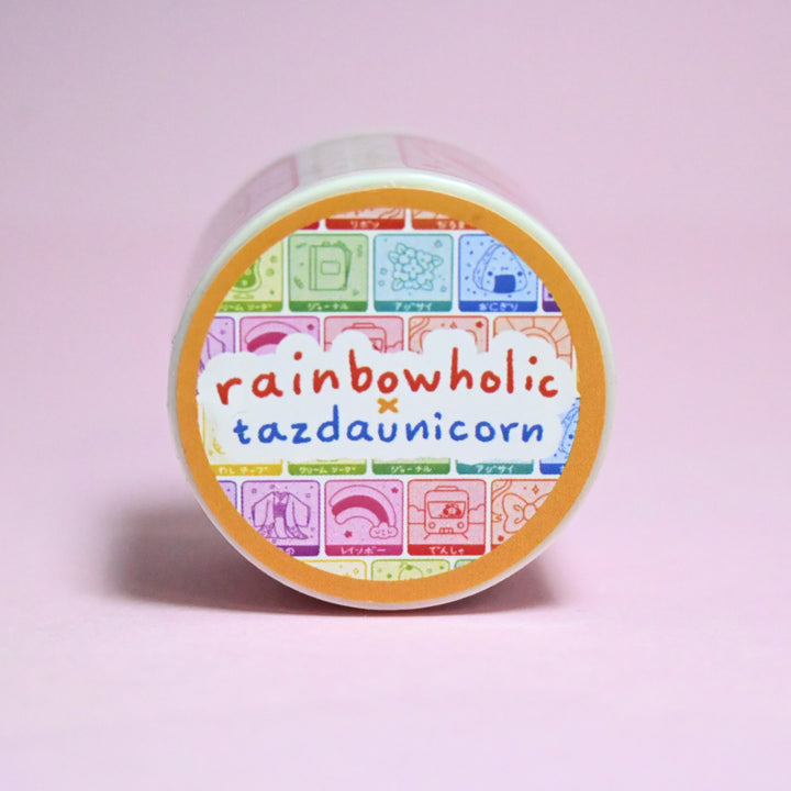 (MT141) Rainbowholic x Tazdaunicorn RB Stamp Rally S2 Easy Cut Washi Tape