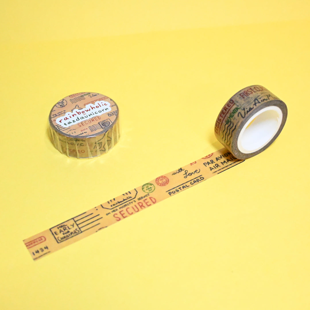 (MT131) Original Rainbowholic x Tazdaunicorn Airmail Stamps Washi Tape
