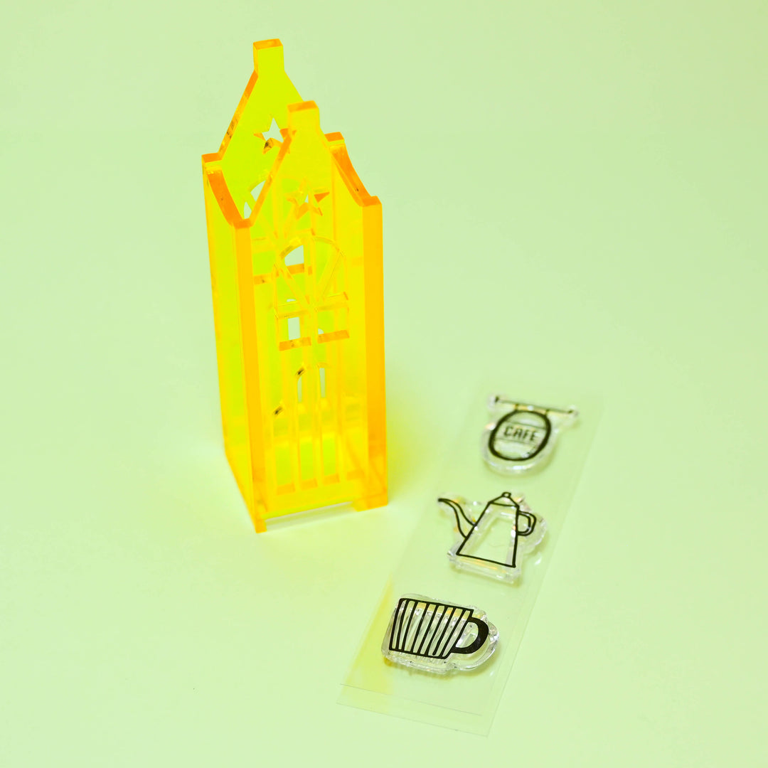 Komamono Lab Townscape Acrylic Stamp SMALL Yellow