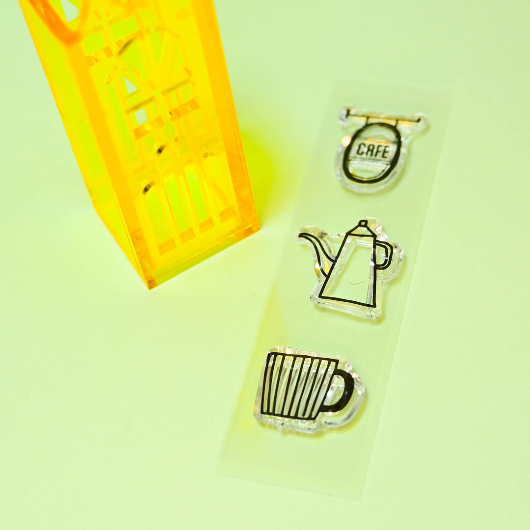 Komamono Lab Townscape Acrylic Stamp SMALL Yellow