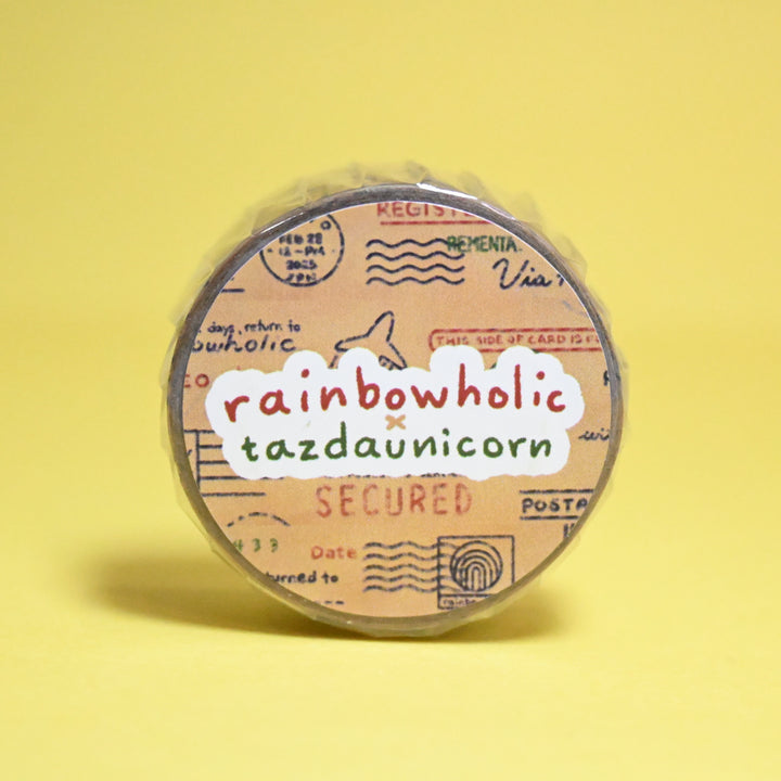 (MT131) Original Rainbowholic x Tazdaunicorn Airmail Stamps Washi Tape