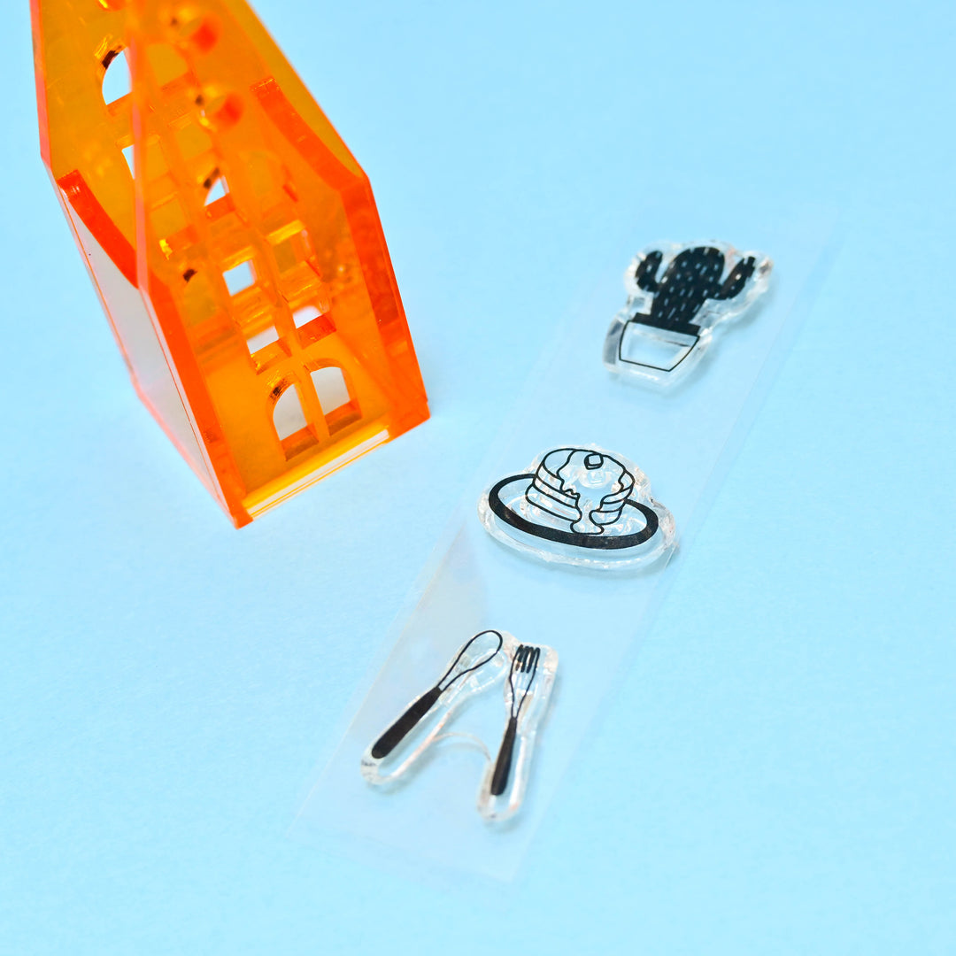 Komamono Lab Townscape Acrylic Stamp SMALL Orange