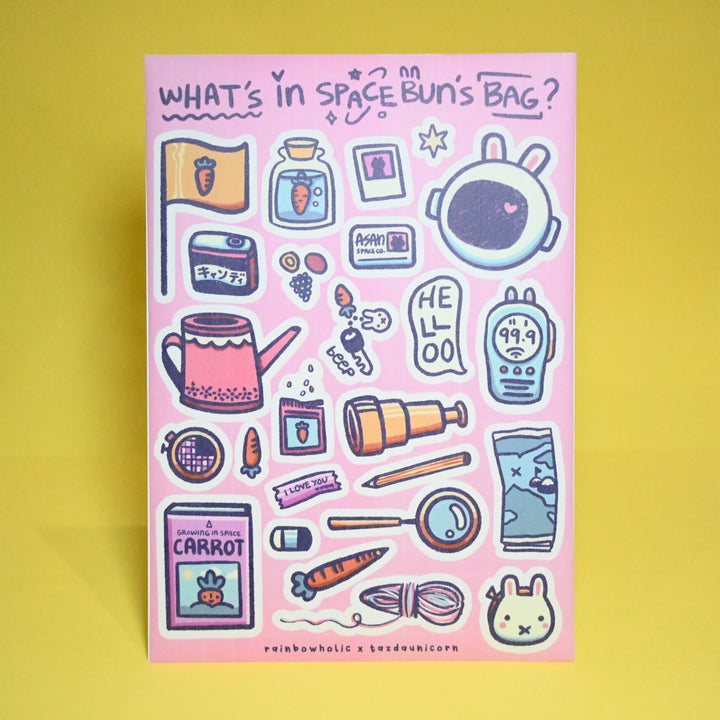 (ST021) Original Rainbowholic x Tazdaunicorn "Space Bun Galaxy" Sticker Set (2 sheets)