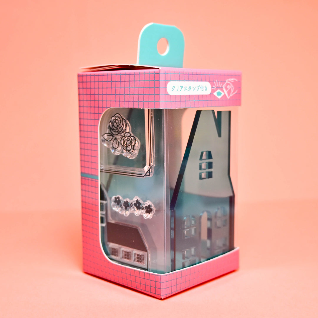 Komamono Lab Townscape Acrylic Stamp MEDIUM Teal