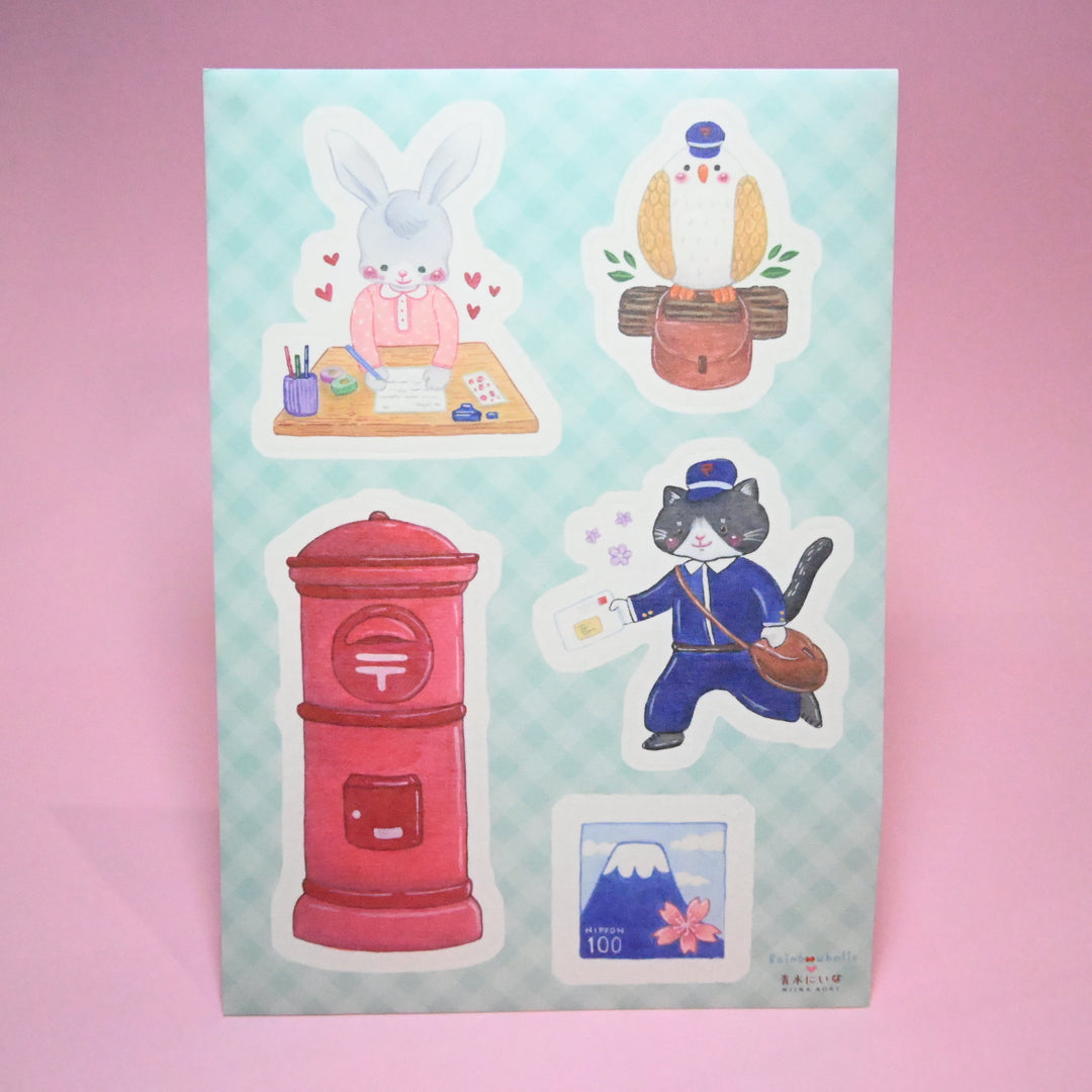 (ST011) Juego de pegatinas Happy Mail de Rainbowholic x Niina Aoki (2 hojas)