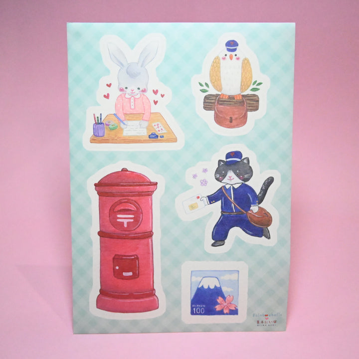 (ST011) Juego de pegatinas Happy Mail de Rainbowholic x Niina Aoki (2 hojas)