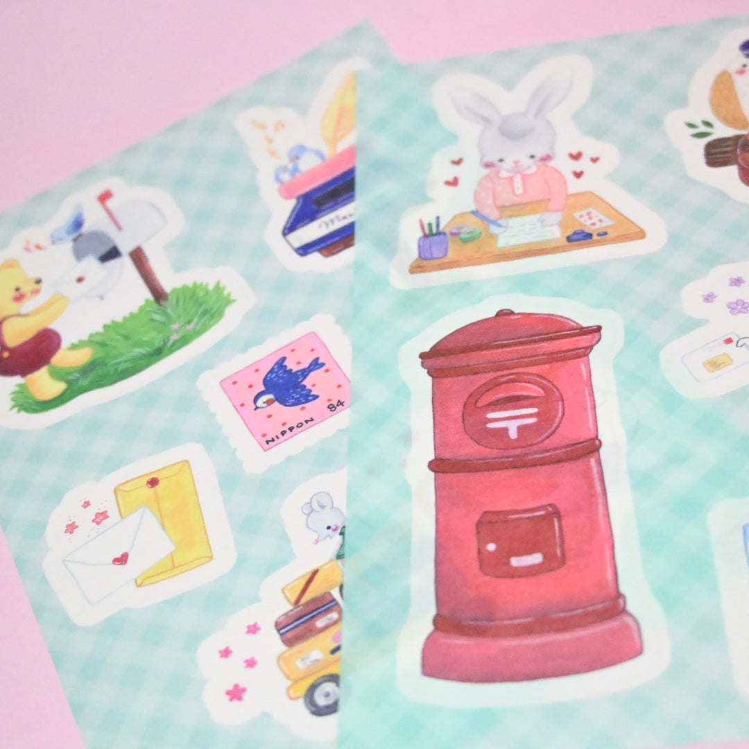 (ST011) Juego de pegatinas Happy Mail de Rainbowholic x Niina Aoki (2 hojas)