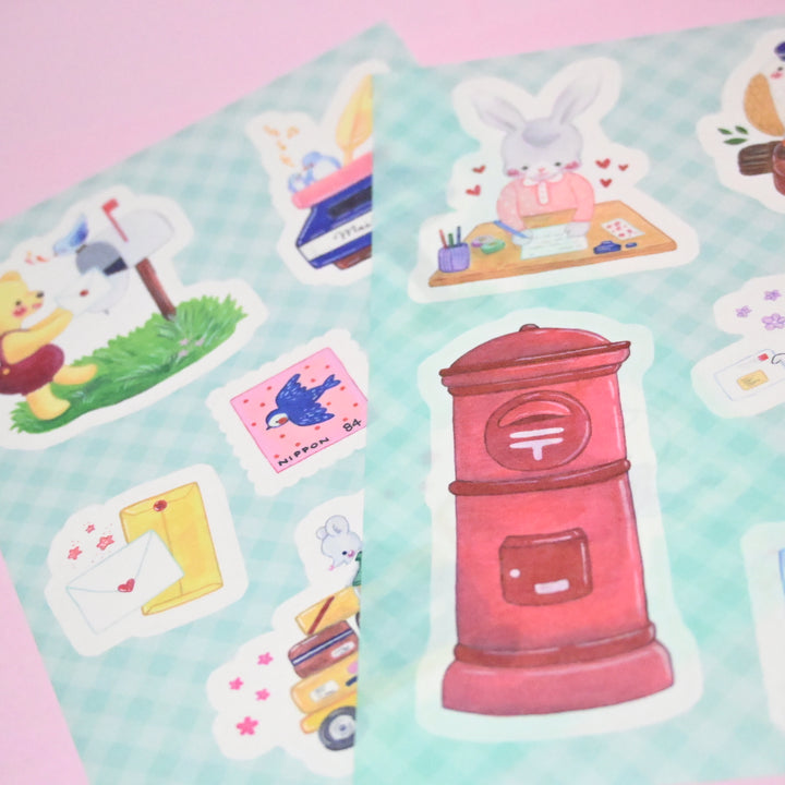 (ST011) Juego de pegatinas Happy Mail de Rainbowholic x Niina Aoki (2 hojas)