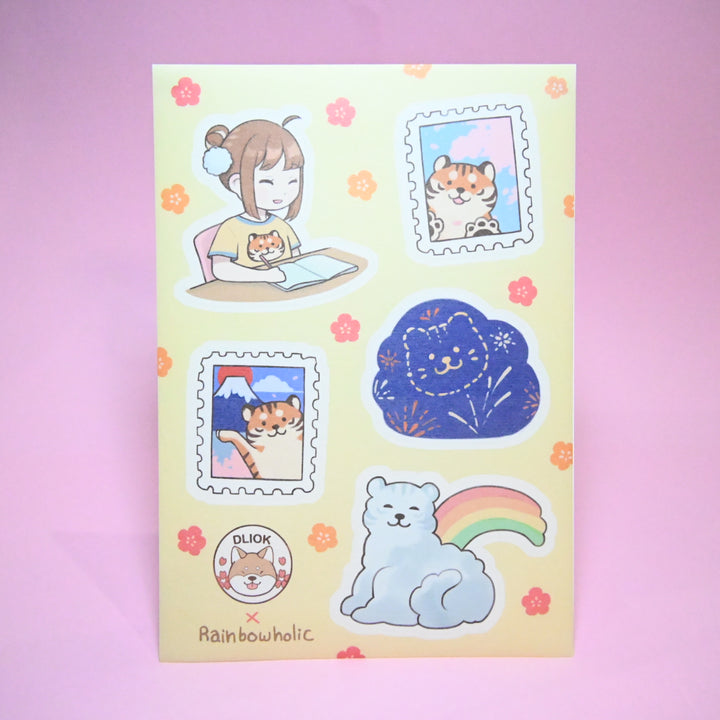 (ST018) Juego de pegatinas originales del Año del Tigre de Rainbowholic x DLIOK (2 hojas)