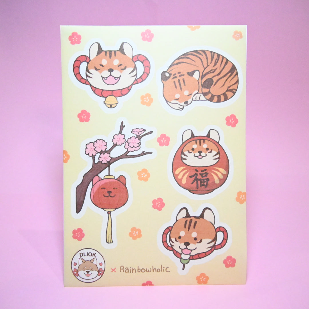 (ST018) Juego de pegatinas originales del Año del Tigre de Rainbowholic x DLIOK (2 hojas)