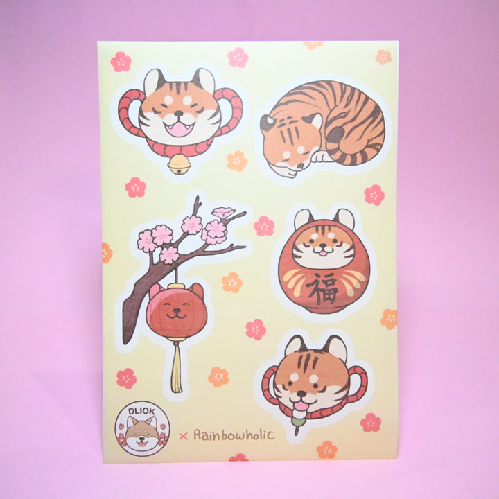 (ST018) Juego de pegatinas originales del Año del Tigre de Rainbowholic x DLIOK (2 hojas)