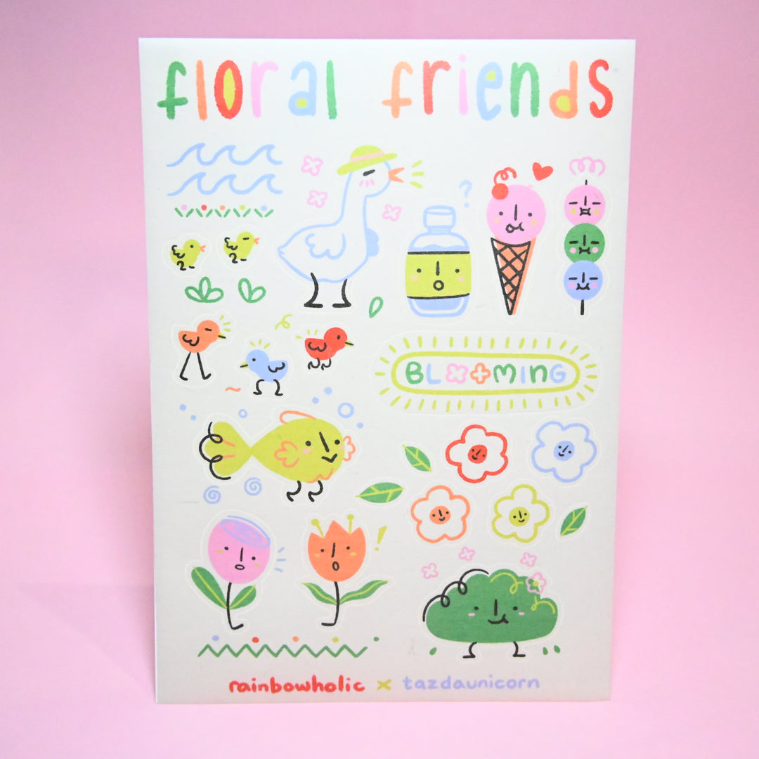 (ST005) Juego de pegatinas originales Rainbowholic x Tazdaunicorn "Un día en el parque" (2 hojas)