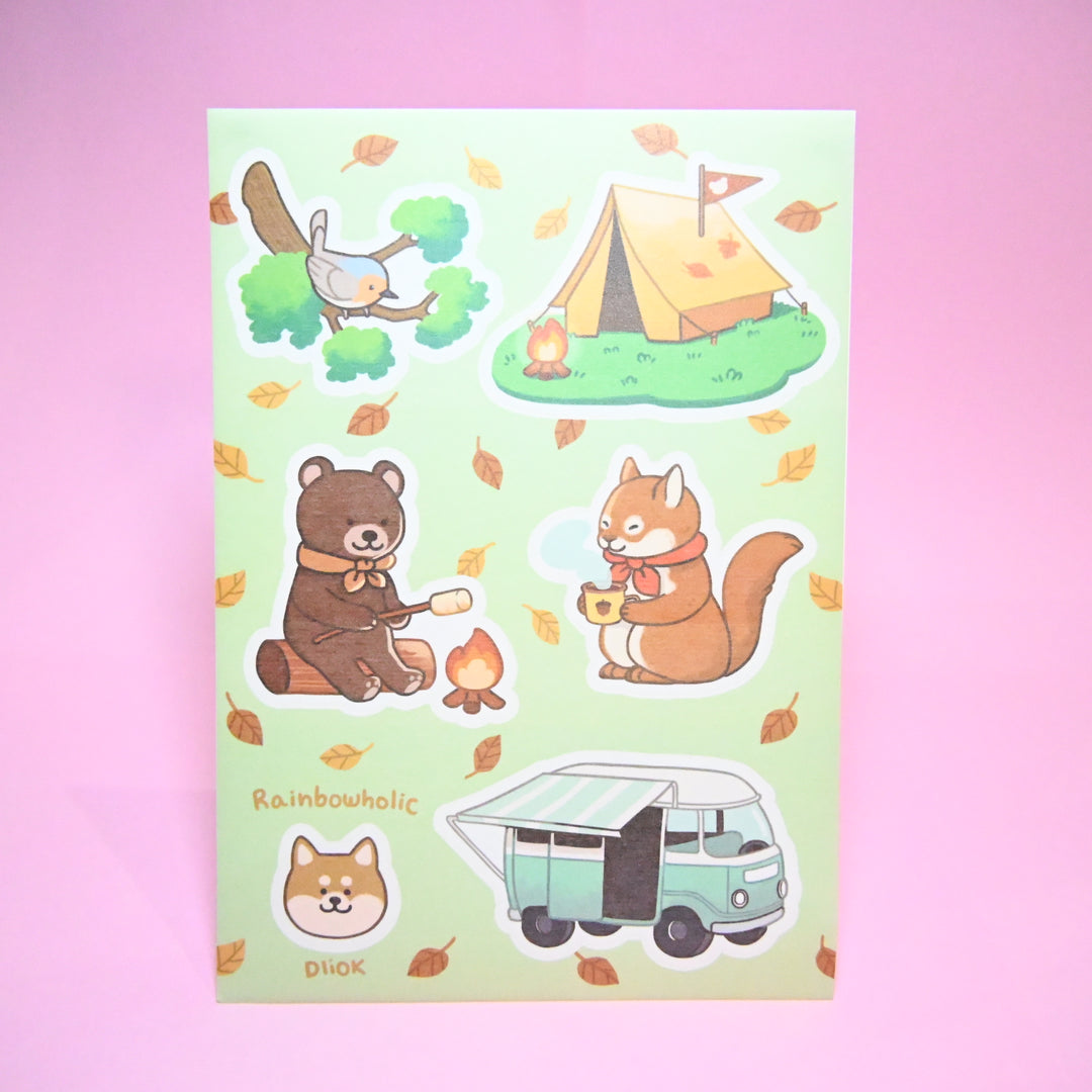 (ST034) Rainbowholic x Dliok Camping Sticker Set (2 sheets)