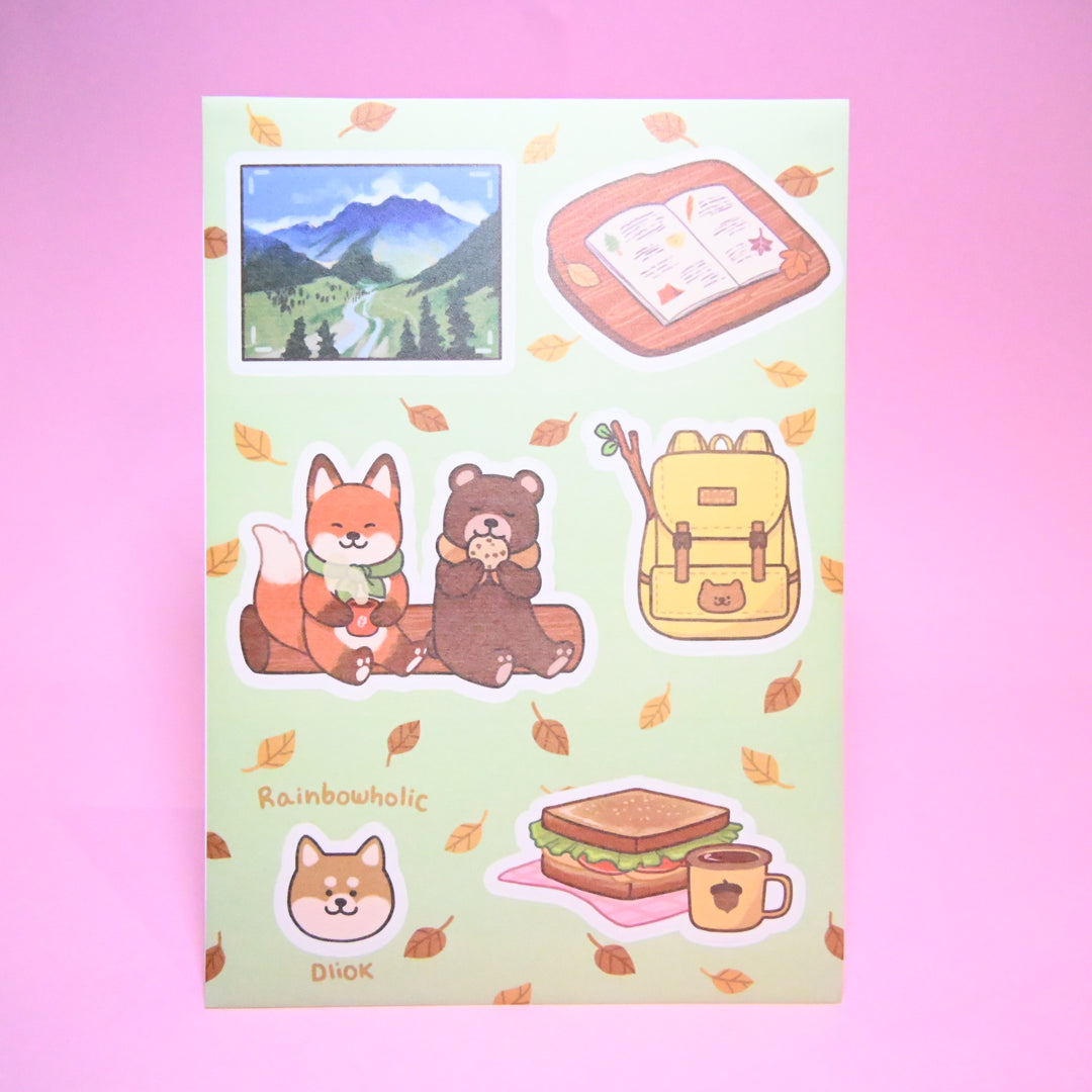 (ST034) Rainbowholic x Dliok Camping Sticker Set (2 sheets)