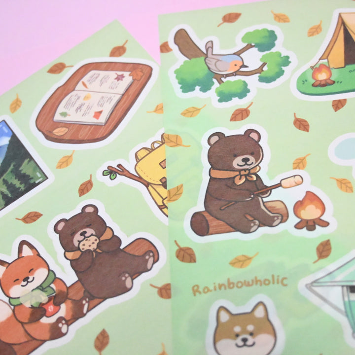 (ST034) Rainbowholic x Dliok Camping Sticker Set (2 sheets)