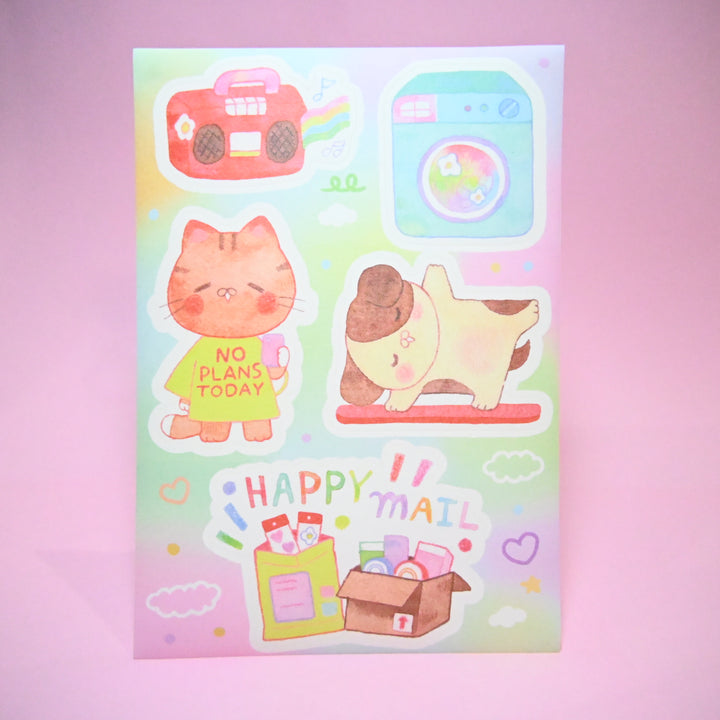 (ST035) Rainbowholic x Chichilittle Kawaii Daily Life Sticker Set (2 sheets)