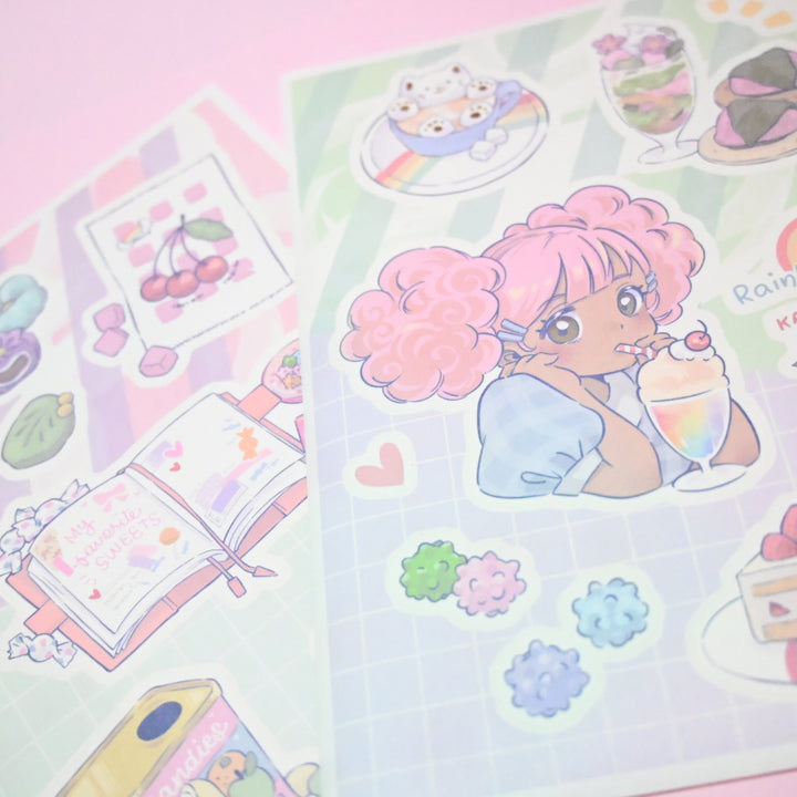 (ST036) Rainbowholic x Kate Paints Kawaii Sweets Sticker Set (2 sheets)