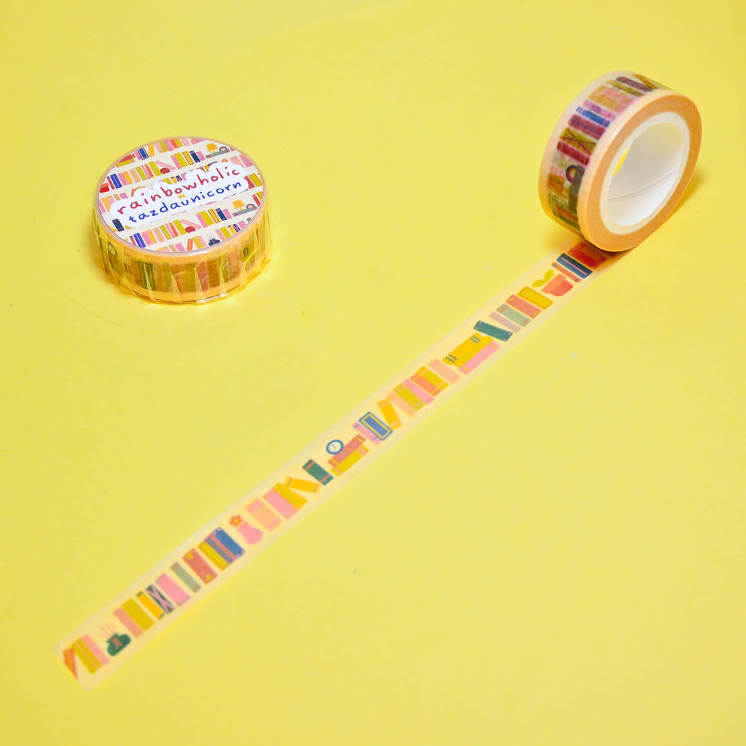 (MT151) Rainbowholic x Tazdaunicorn Bookshelf Washi Tape