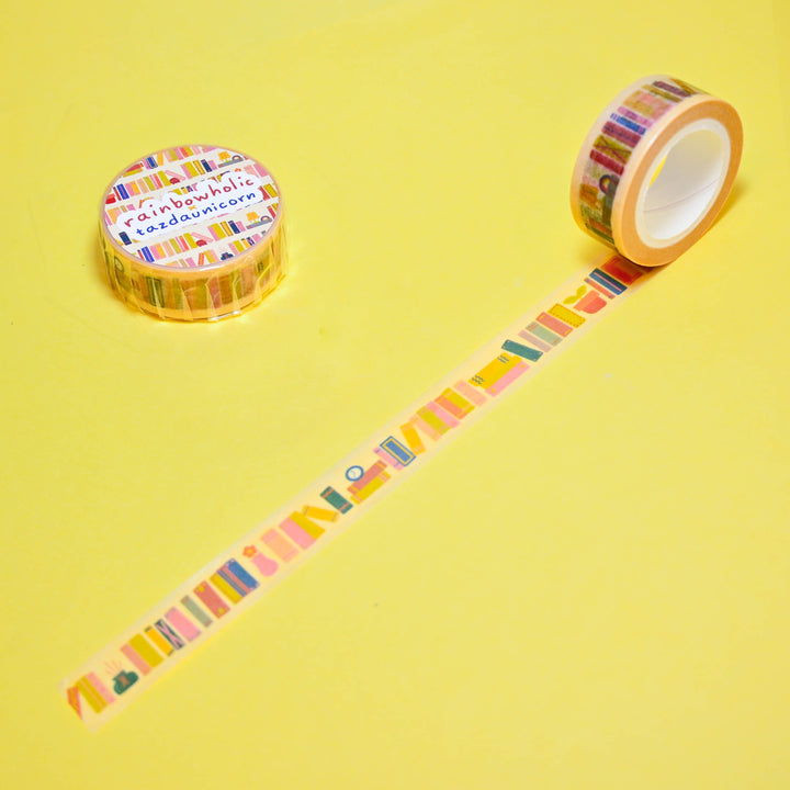 (MT151) Rainbowholic x Tazdaunicorn Bookshelf Washi Tape
