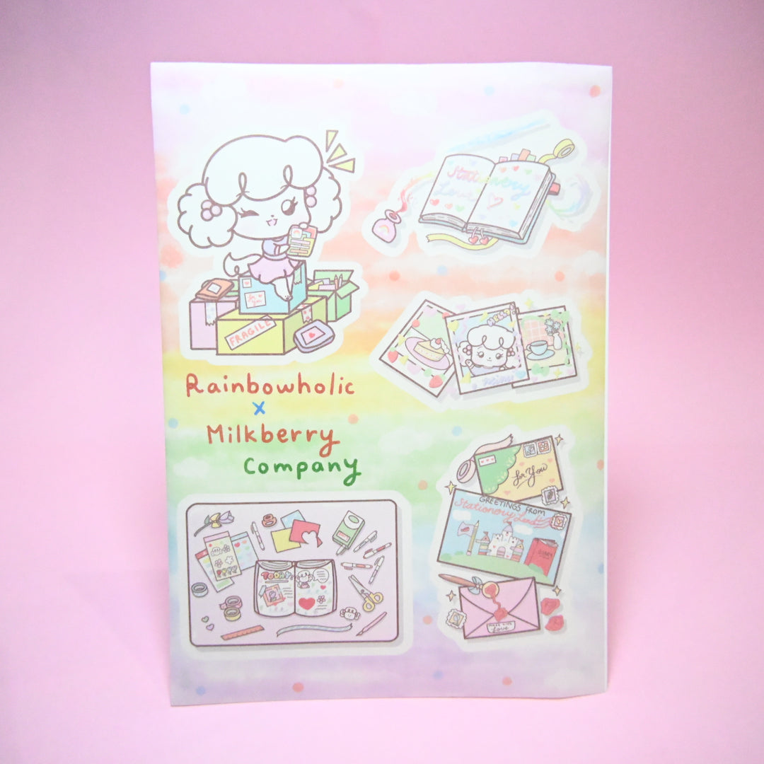 (ST039) Rainbowholic x MilkBerry Company Collaboration Stationery Love Sticker Set (2 sheets)