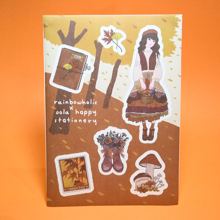 (ST045) Original Rainbowholic x Oola Happy Stationery Collaboration Autumn & Halloween Sticker Set (2 sheets)