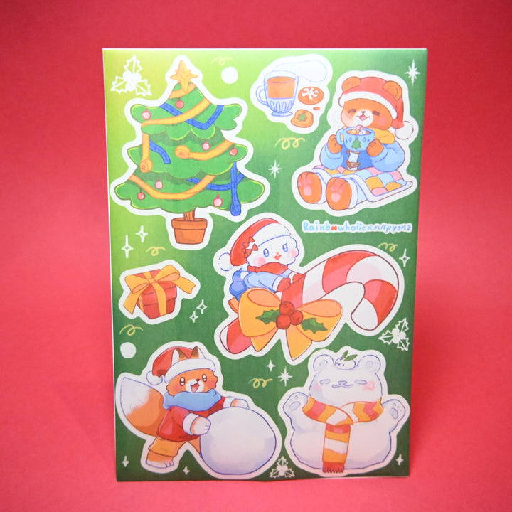 (ST041) Original Rainbowholic x Napyonz Collaboration Rainbow Holidays Sticker Set (2 sheets)