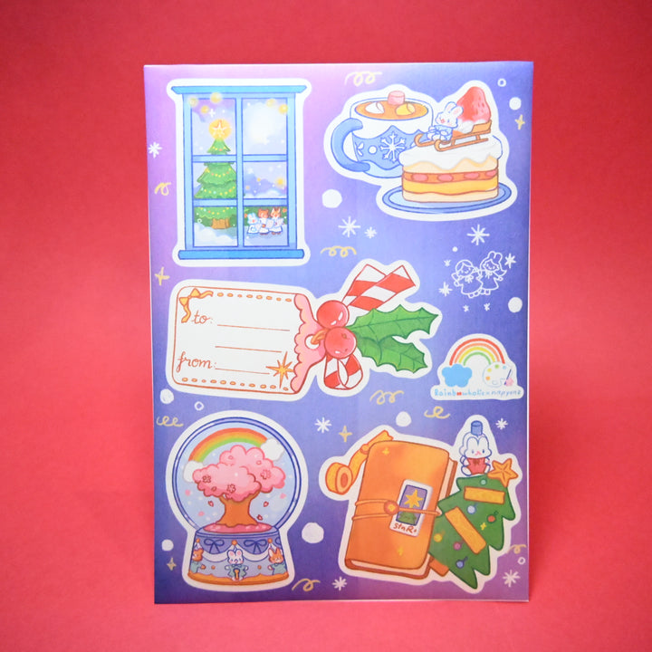 (ST041) Original Rainbowholic x Napyonz Collaboration Rainbow Holidays Sticker Set (2 sheets)