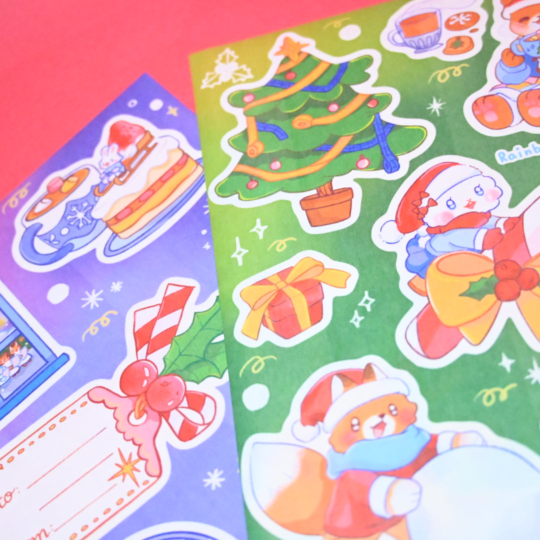 (ST041) Original Rainbowholic x Napyonz Collaboration Rainbow Holidays Sticker Set (2 sheets)