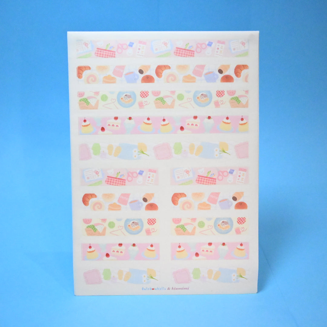 (ST063) Rainbowholic x Kiumimi Pastel Girls Daily Life A5 Sticker Sheet Set (2 sheets)
