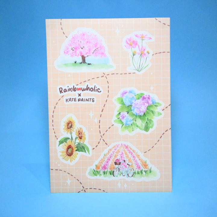 (ST052) Rainbowholic x Kate Paints Beautiful Scenery / Seasons Sticker Set (2 sheets)