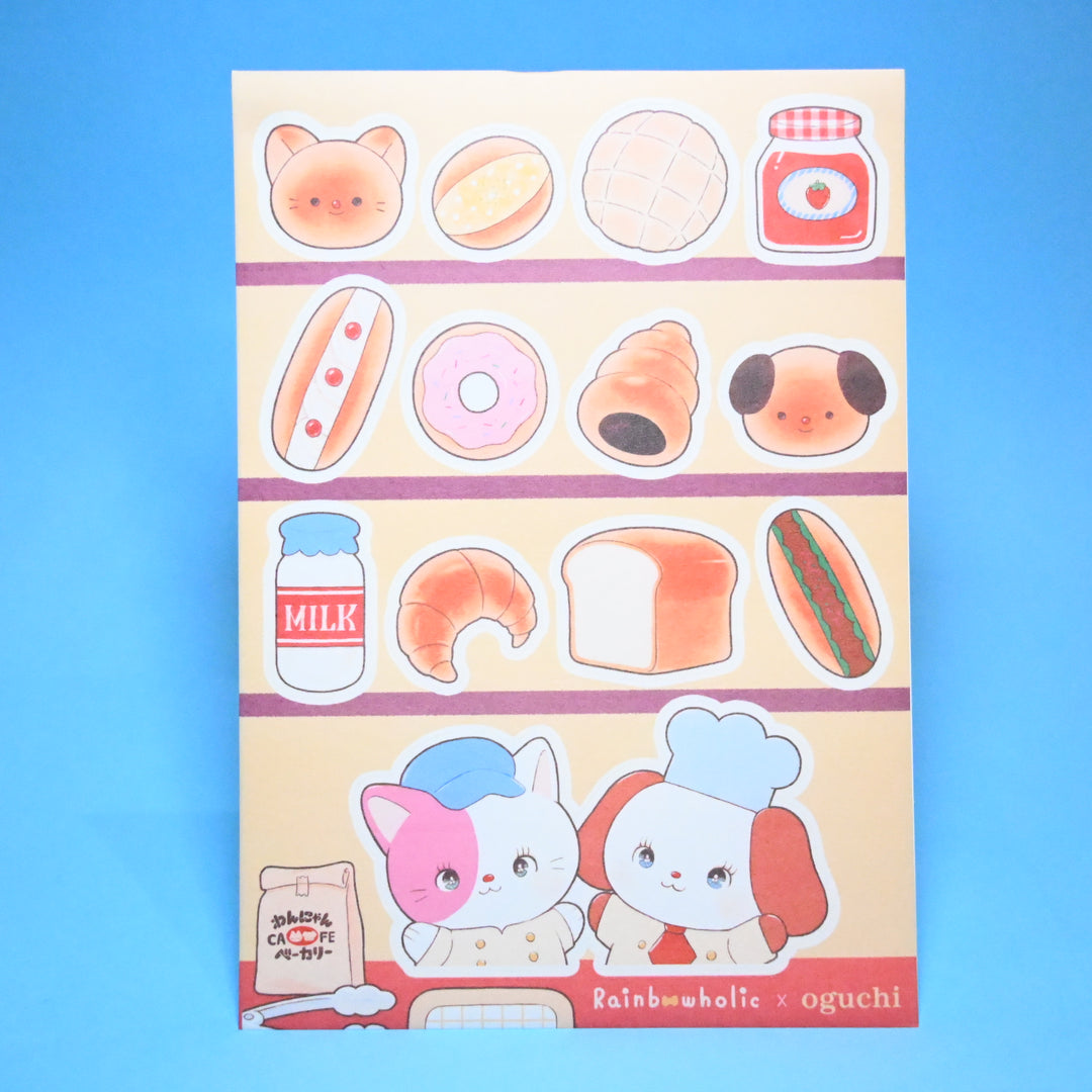 (ST064) Rainbowholic x oguchi Bungu Kissa & Bakery A5 Sticker Sheet Set (2 sheets)