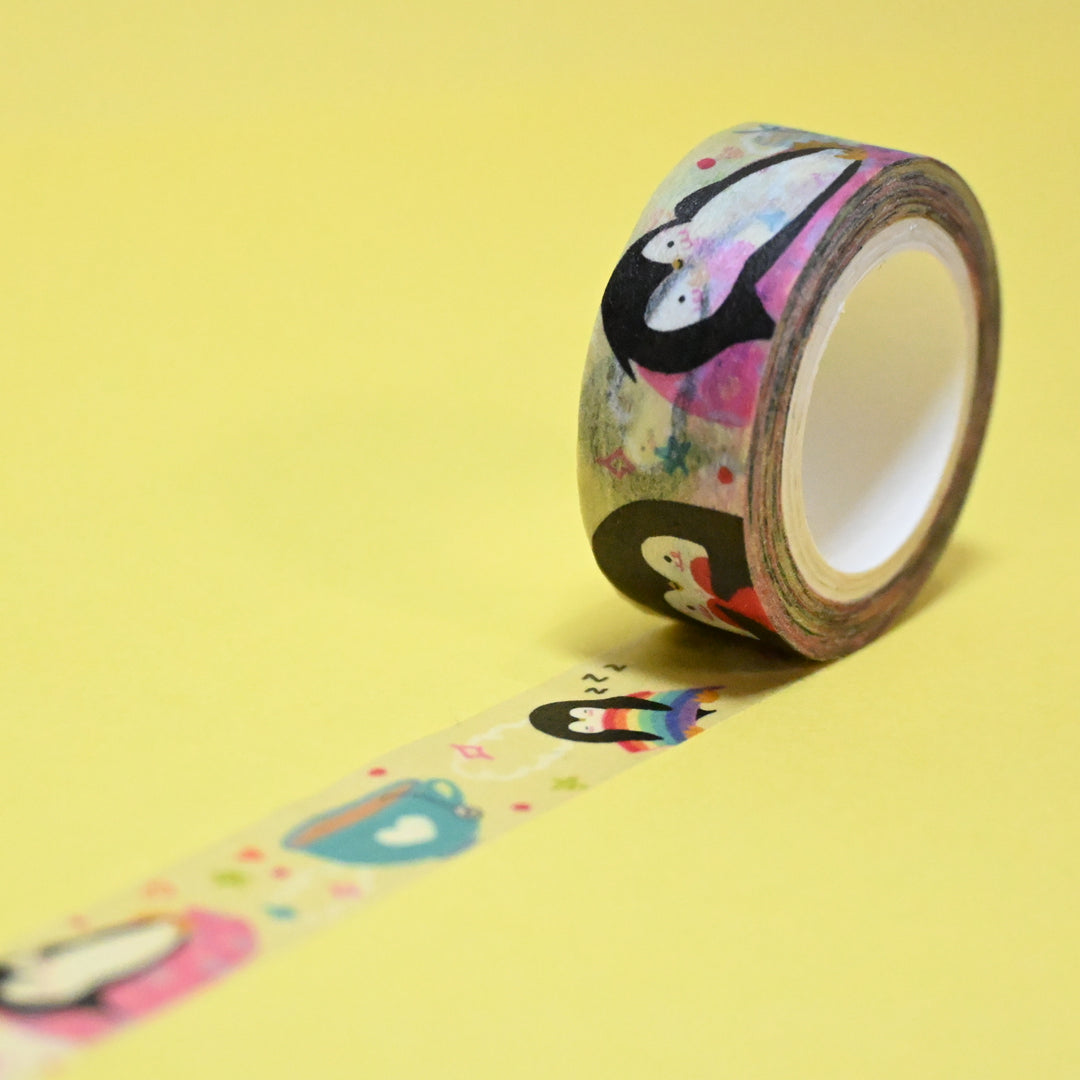 (MTSP006) Original Rainbowholic x joycites Penguin's Daily Life Washi Tape