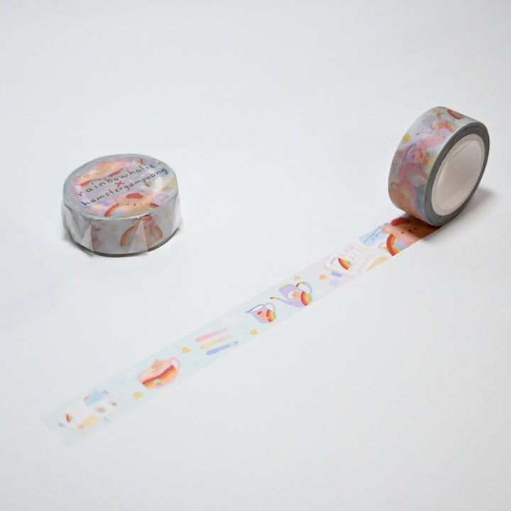 (MTSP001) Original Rainbowholic x hamstergampoong Rainbow Bear Washi Tape