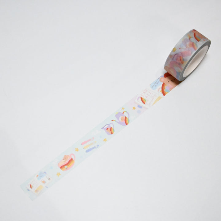 (MTSP001) Original Rainbowholic x hamstergampoong Rainbow Bear Washi Tape