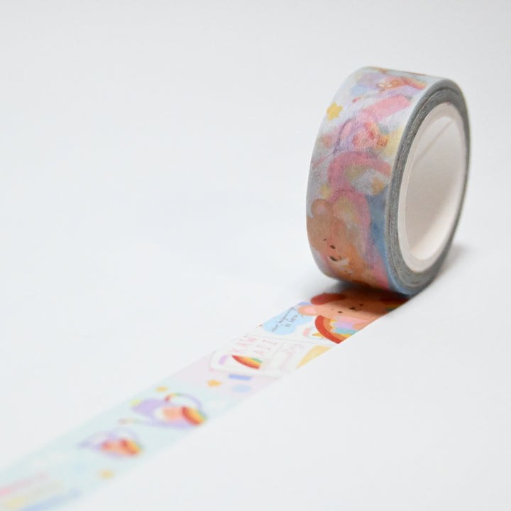 (MTSP001) Original Rainbowholic x hamstergampoong Rainbow Bear Washi Tape