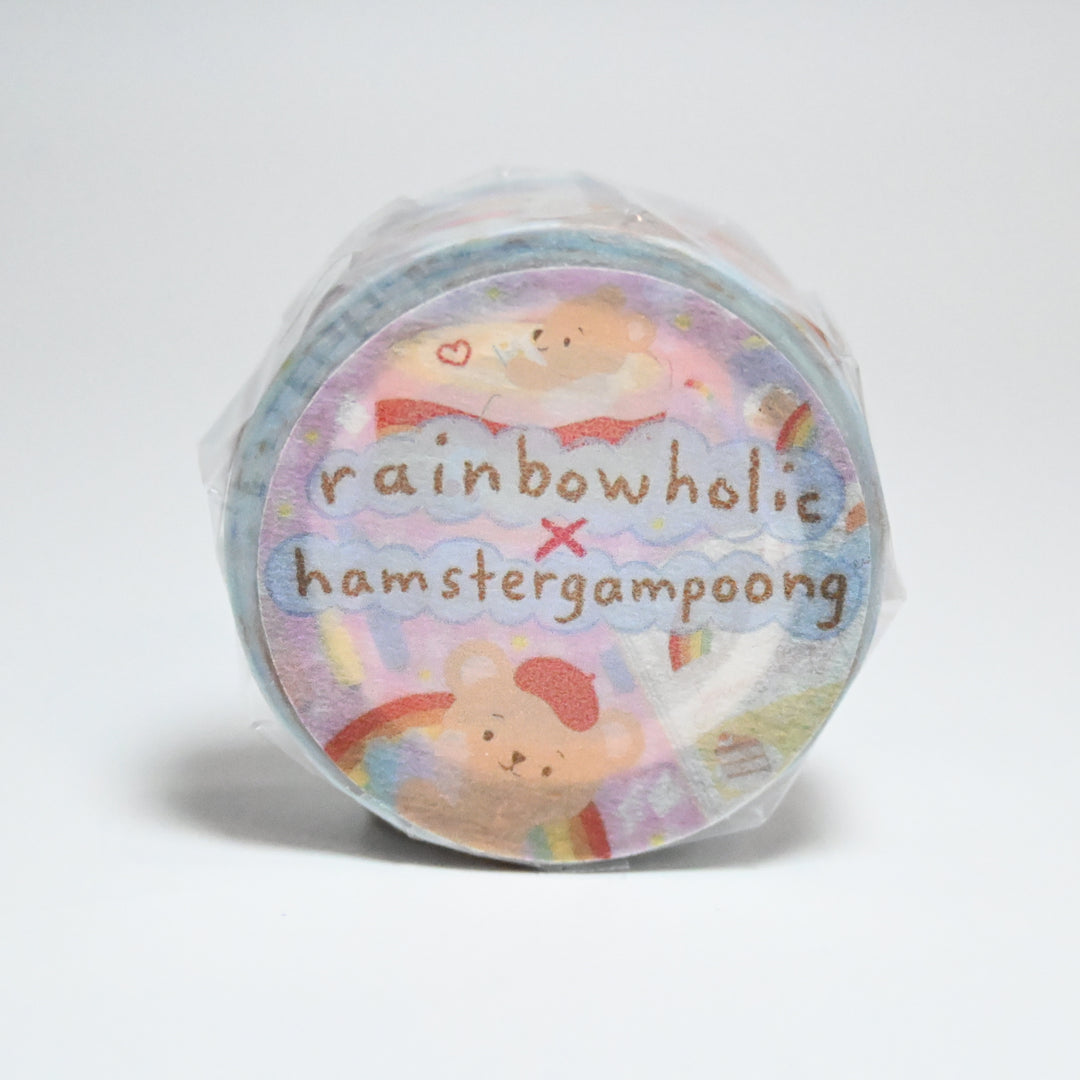 (MTSP001) Original Rainbowholic x hamstergampoong Rainbow Bear Washi Tape