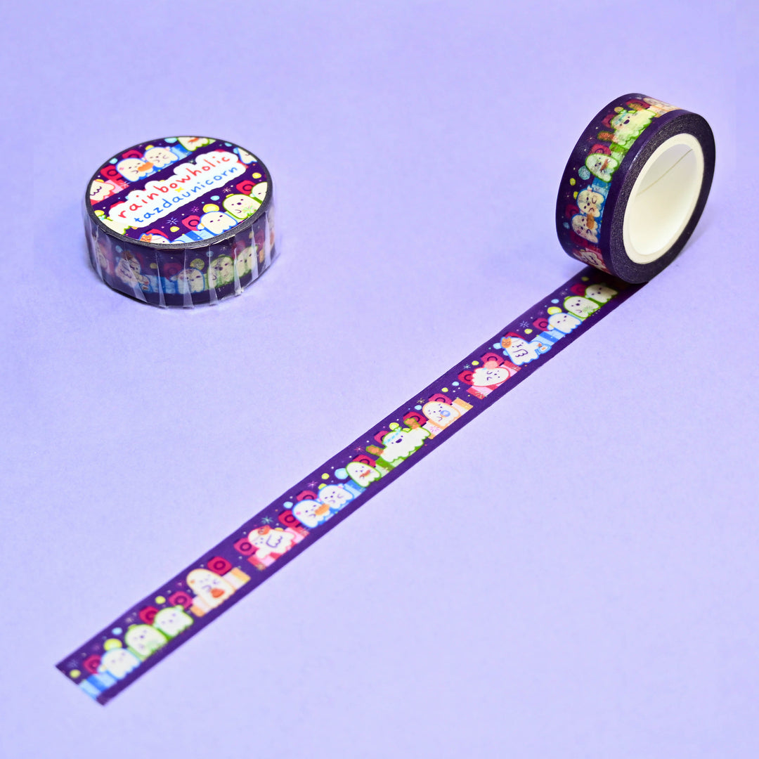 (MT153) Rainbowholic x Tazdaunicorn Spooky Matsuri Washi Tape 1.5cm
