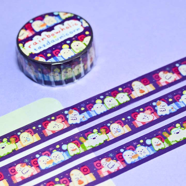(MT153) Rainbowholic x Tazdaunicorn Spooky Matsuri Washi Tape 1.5cm