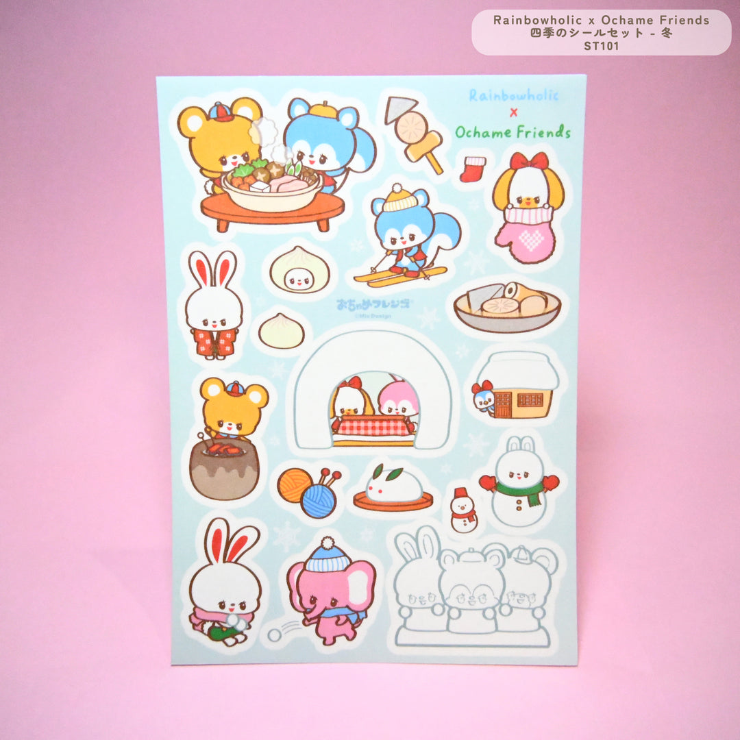 Rainbowholic x Ochame Friends Four Seasons A5 Sticker Sheets