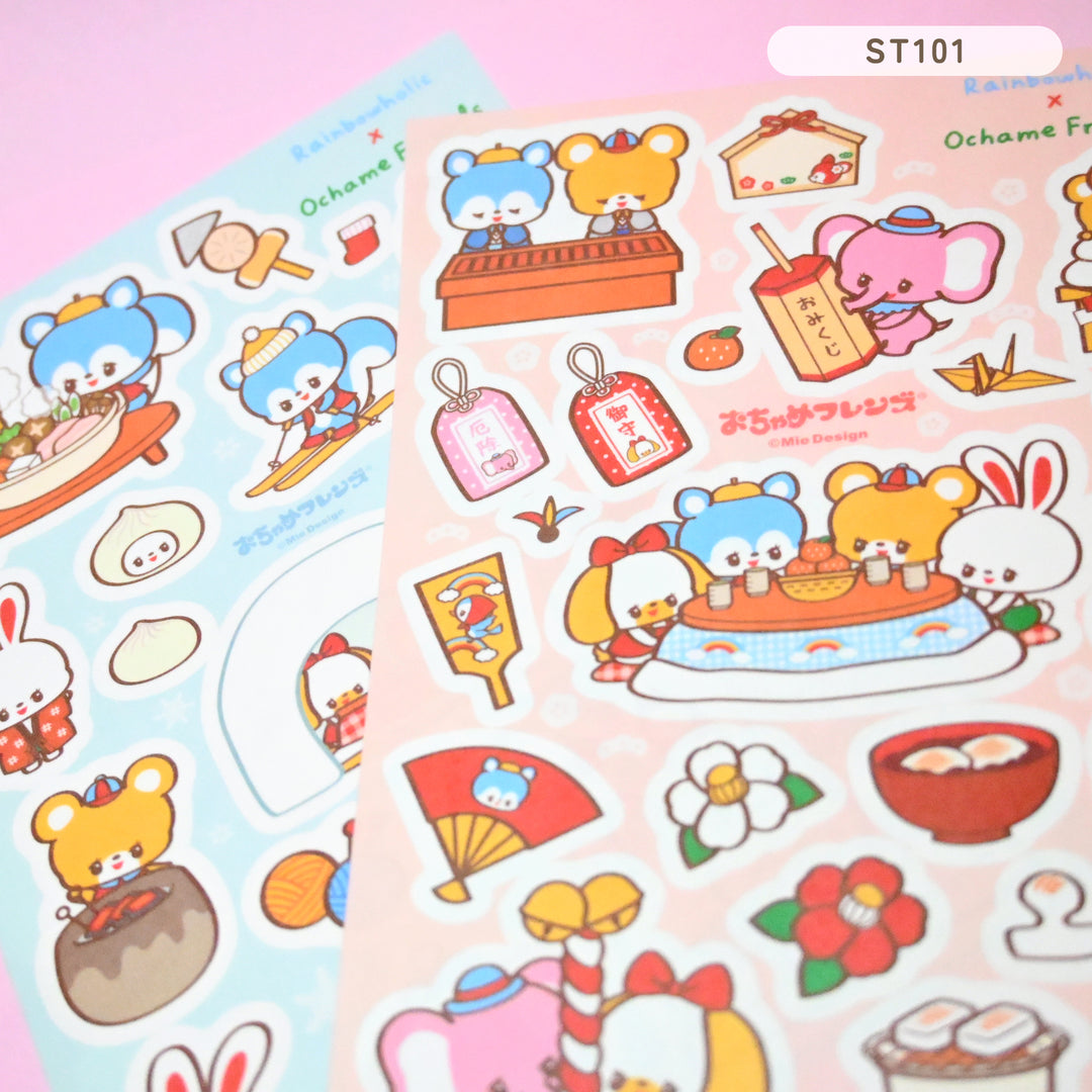 Rainbowholic x Ochame Friends Four Seasons A5 Sticker Sheets