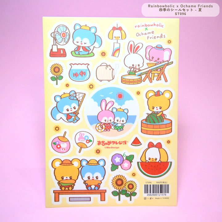 Rainbowholic x Ochame Friends Four Seasons A5 Sticker Sheets