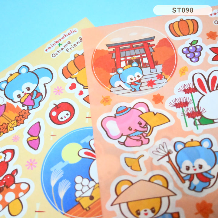 Rainbowholic x Ochame Friends Four Seasons A5 Sticker Sheets