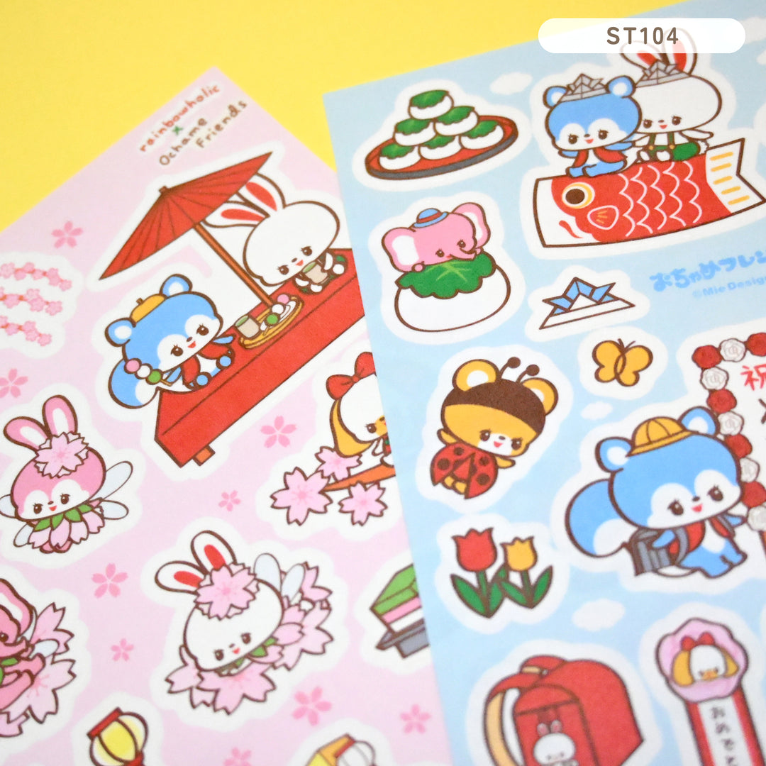 Rainbowholic x Ochame Friends Four Seasons A5 Sticker Sheets
