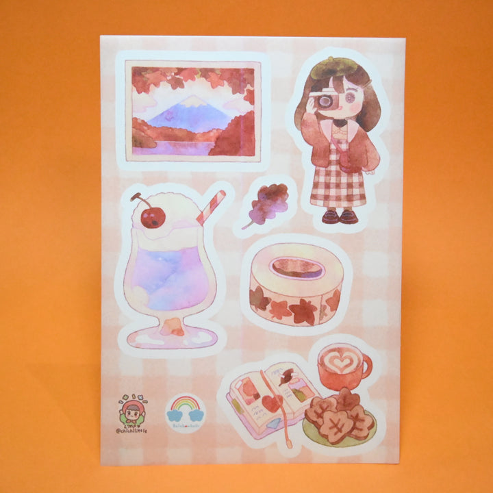 (ST070) Rainbowholic x Chichilittle Collaboration "Autumn & Halloween" Sticker Set (2 sheets)